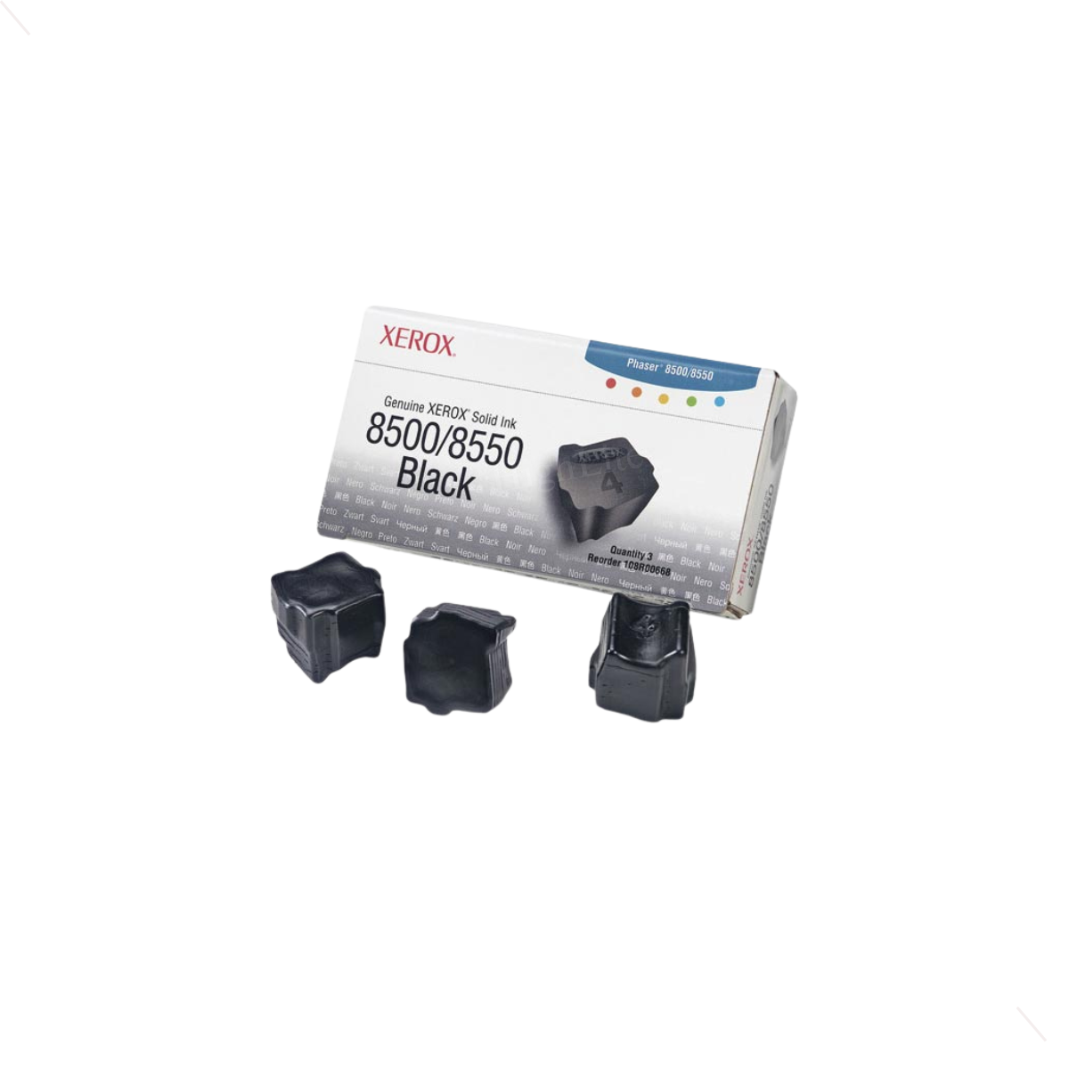 Xerox 108R00668 Phaser Black Solid Ink. 3 Sticks per Box.