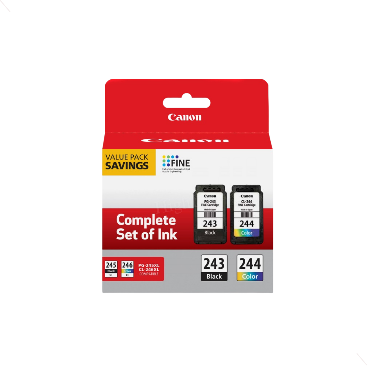 Canon 1287C006 (PG-243/CL-244) Pigment Black/Dye Based Color Ink Cartridge